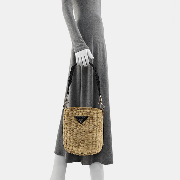Straw Shoulder Bag Beige