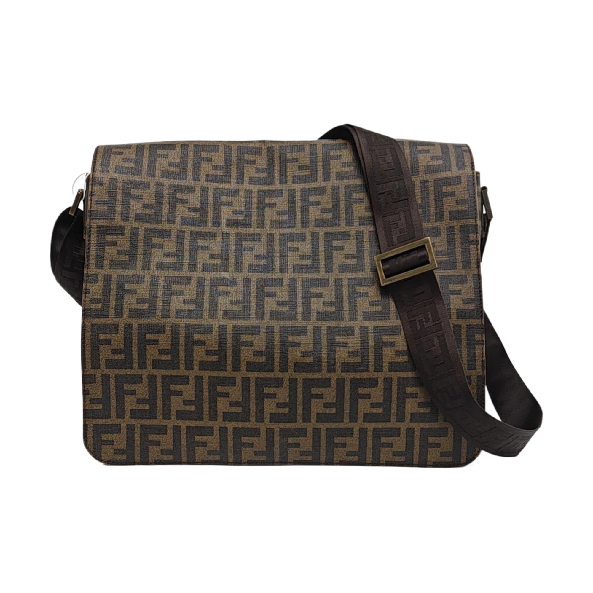 Monogram Coated Canvas Crossbody Bag Brown