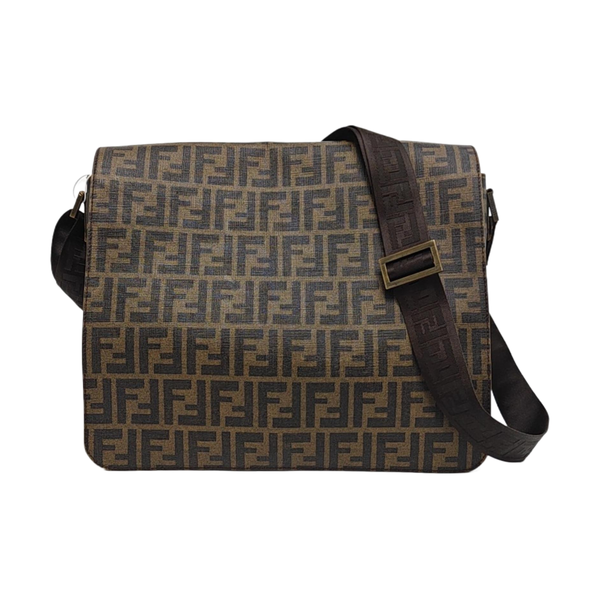 Monogram Coated Canvas Crossbody Bag Brown