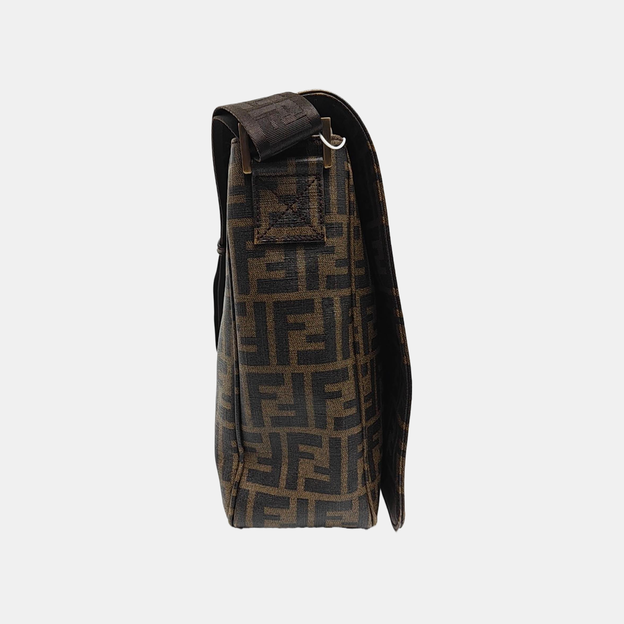 Monogram Coated Canvas Crossbody Bag Brown