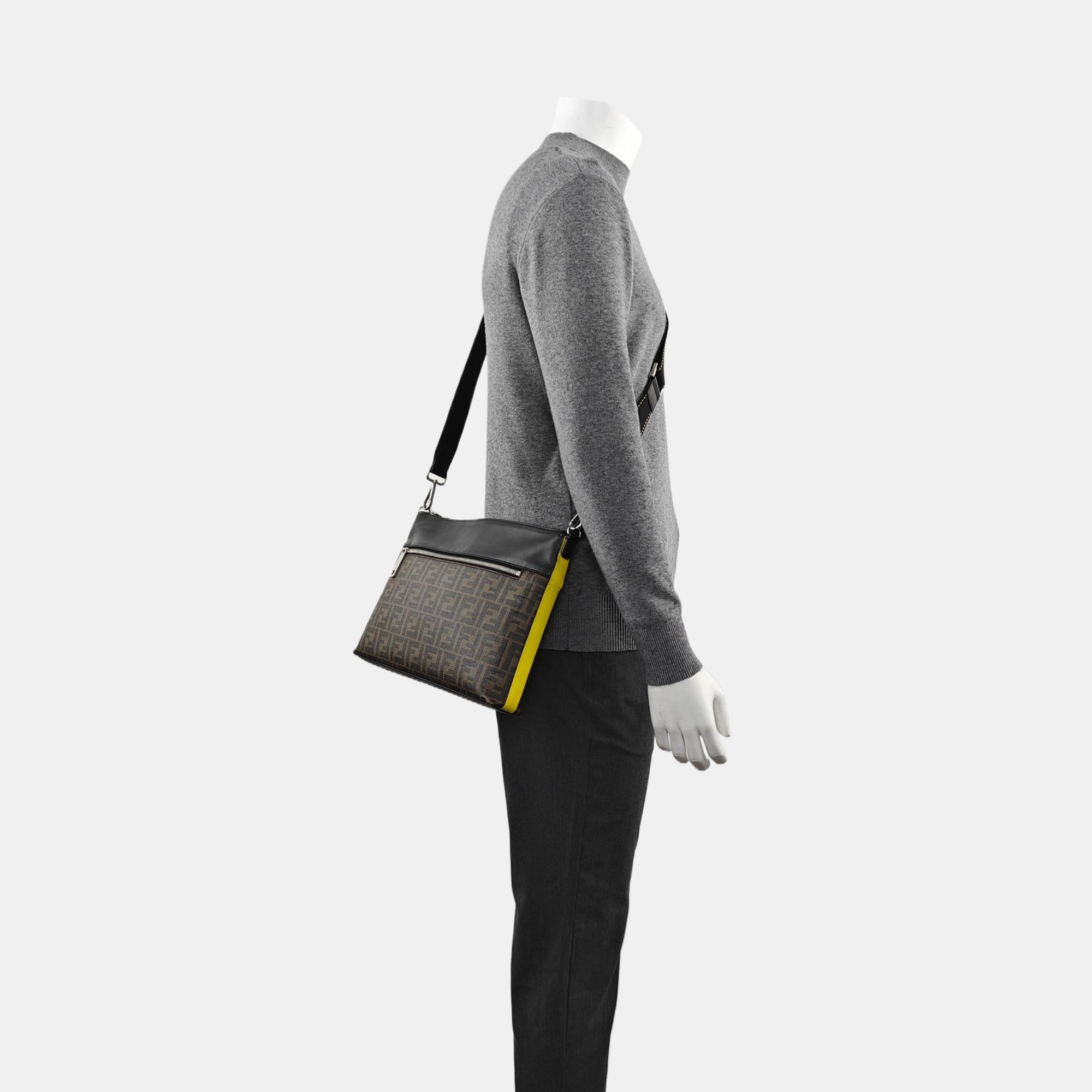 Fabric Shoulder Bag Brown