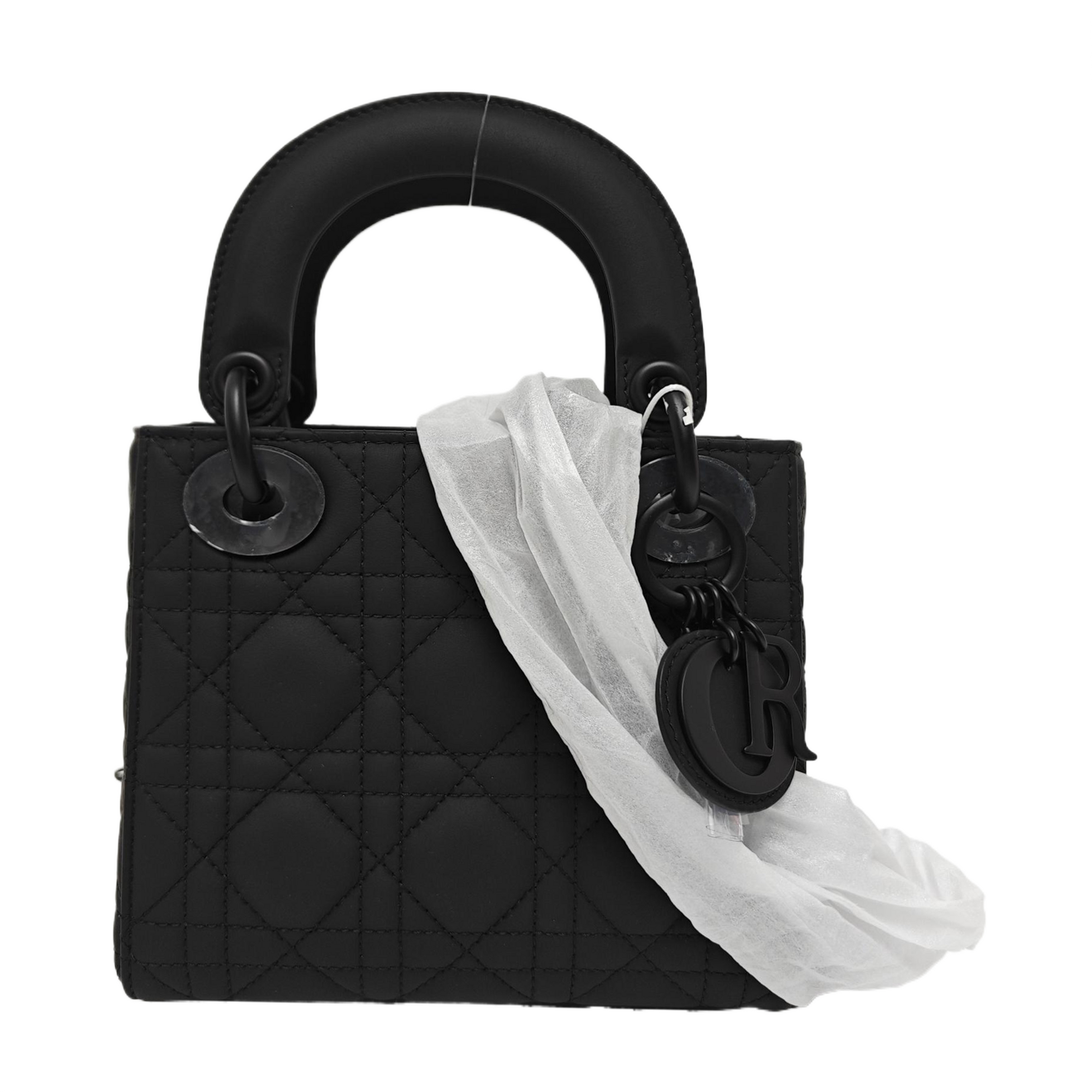 Lady Dior Mini Cannage Calfskin Black