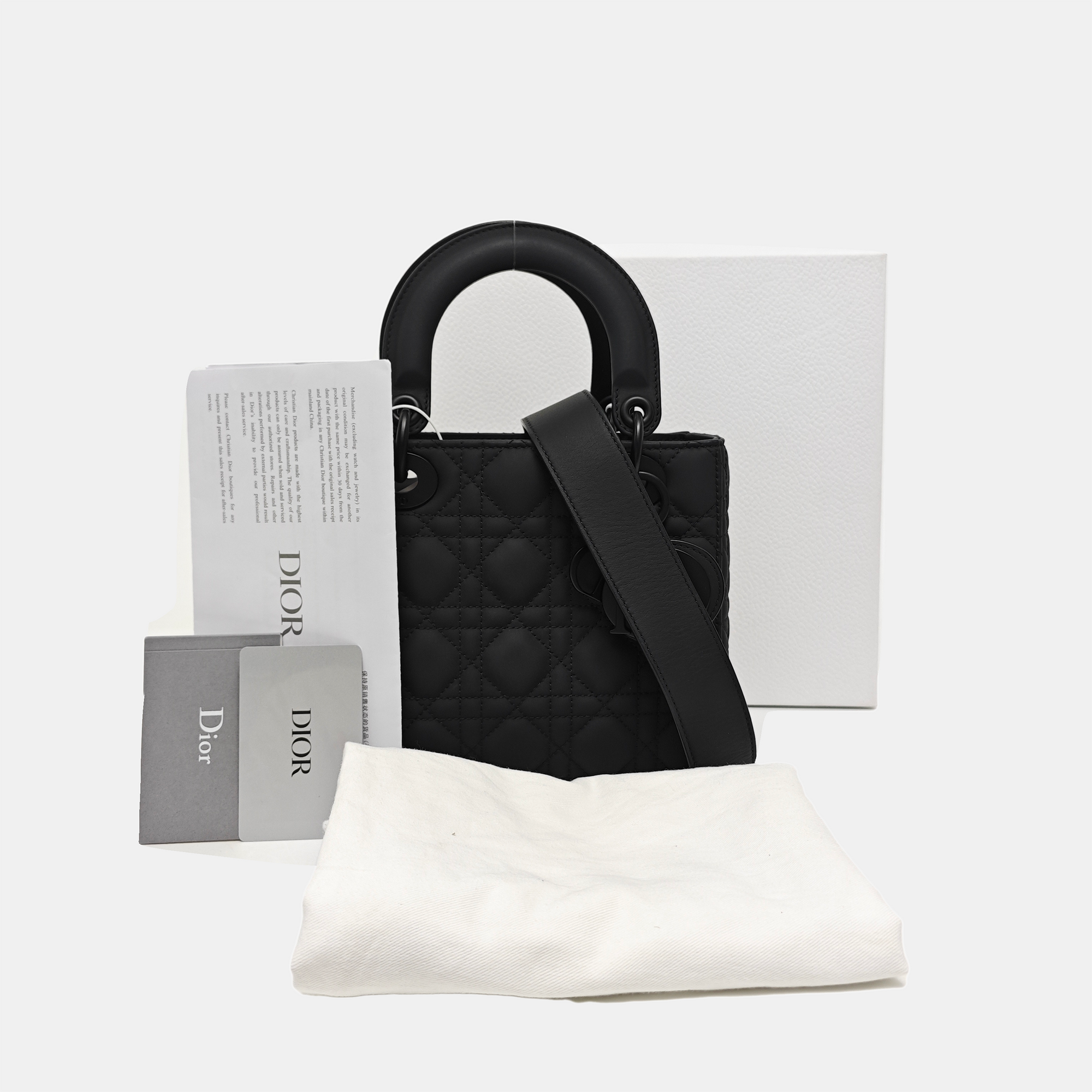 Lady Dior Small Cannage Calfskin Black