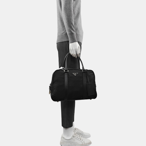 Nylon Top Handle Bag Black