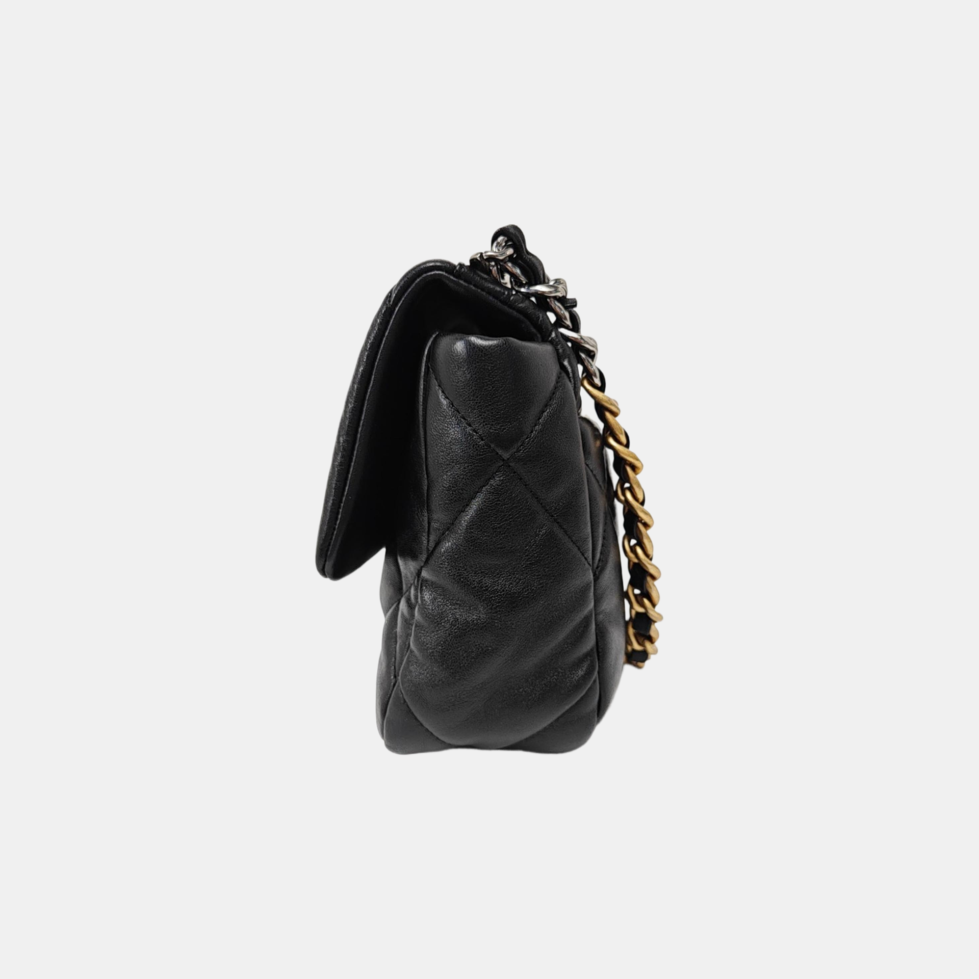 CHANEL 19 Small Quilted Lambskin Black