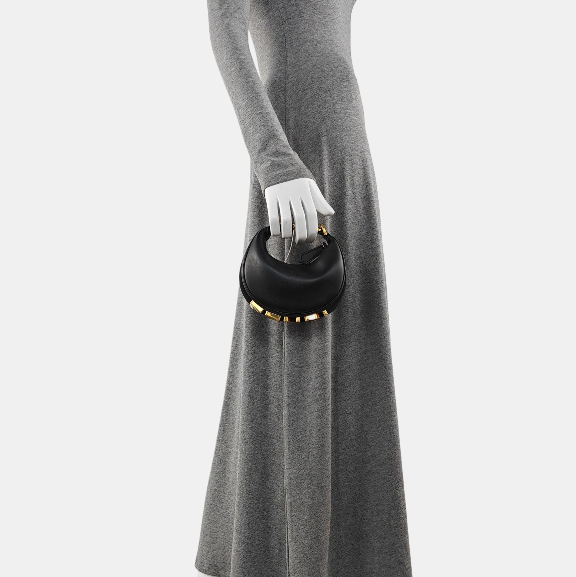 Calfskin Top Handle Bag Black