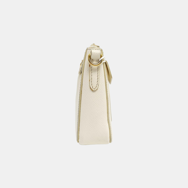 Saffiano Calfskin Shoulder Bag White