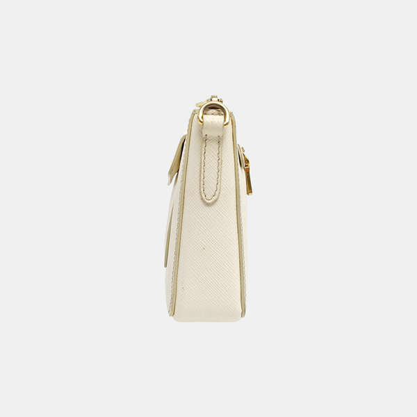 Saffiano Calfskin Shoulder Bag White