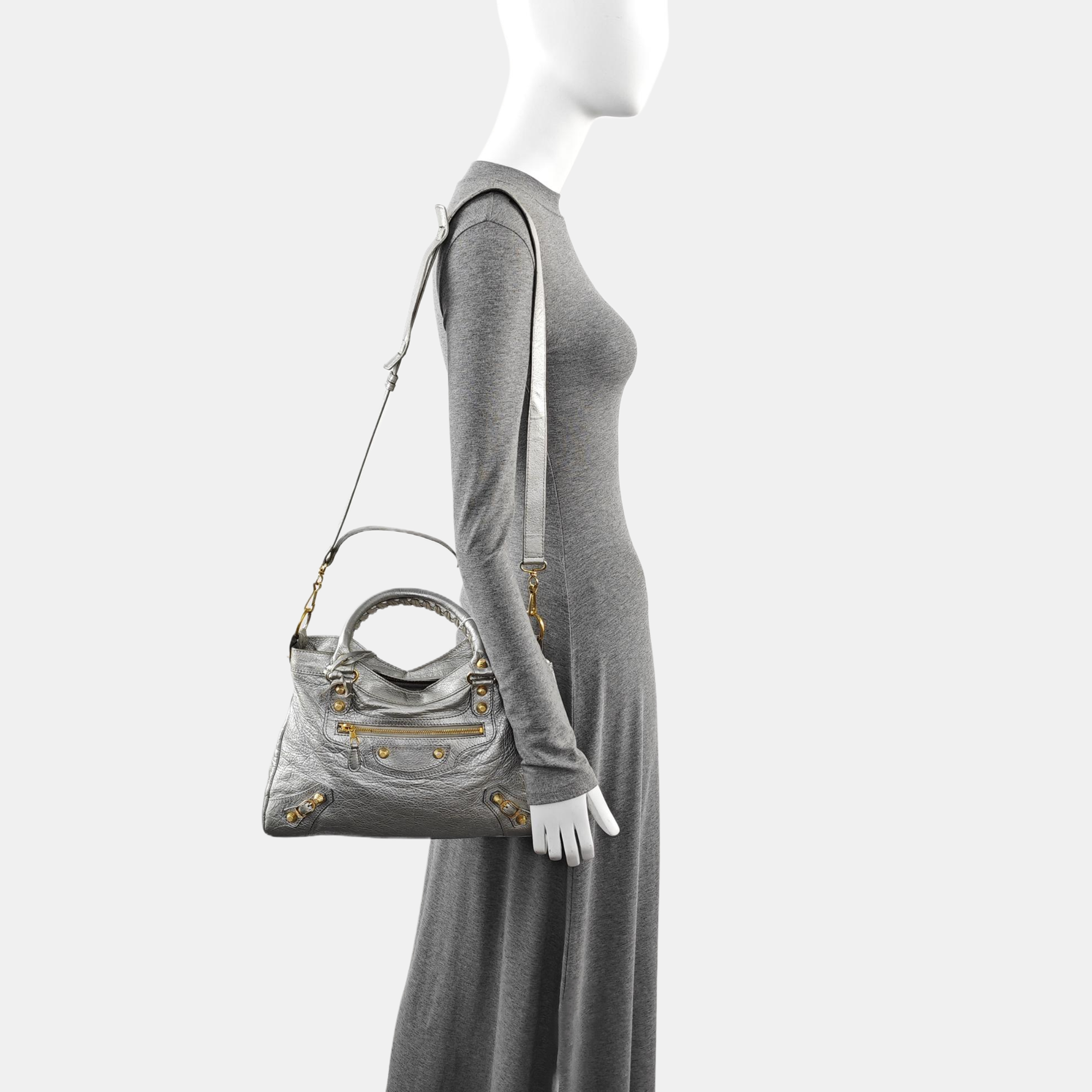 Classic City Small Lambskin Silver