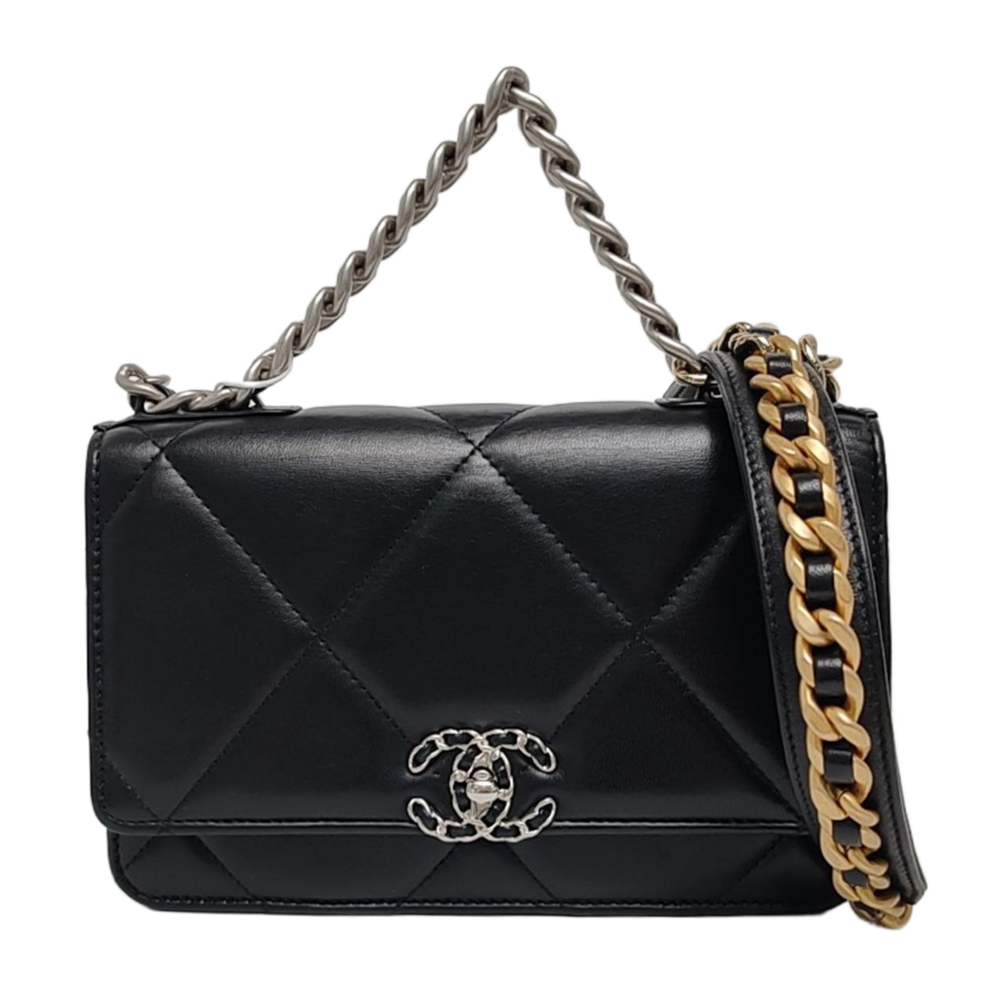 CHANEL 19 Small Quilted Lambskin Black