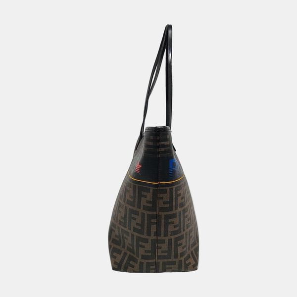 Coated Canvas Tote Bag Brown
