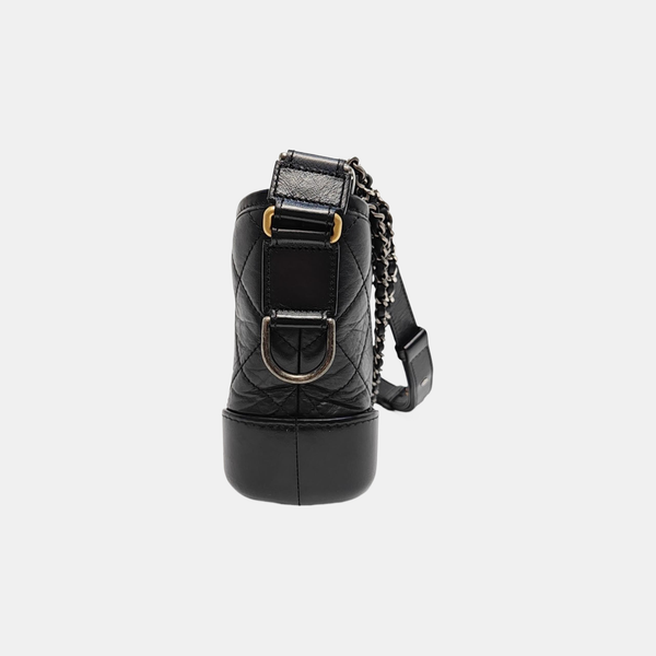 GABRIELLE Small Quilted Vintage Calf Black