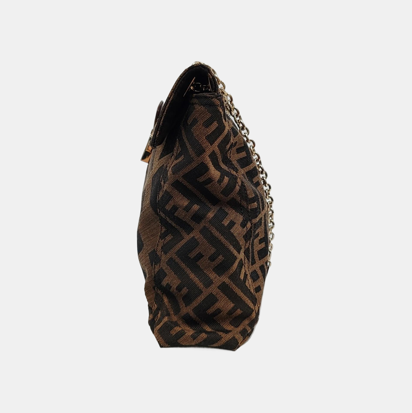 Quilted Canvas Shoulder Bag Brown