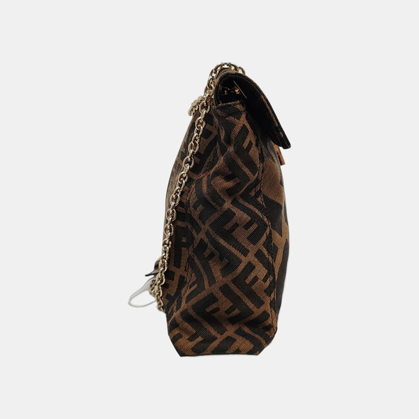 Quilted Canvas Shoulder Bag Brown