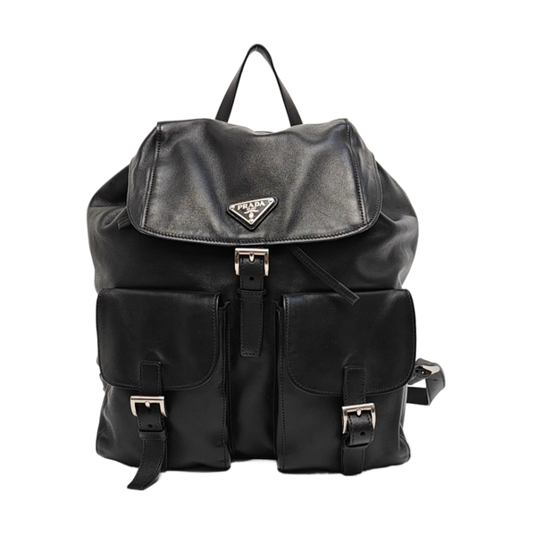 Calfskin Backpack Medium Black