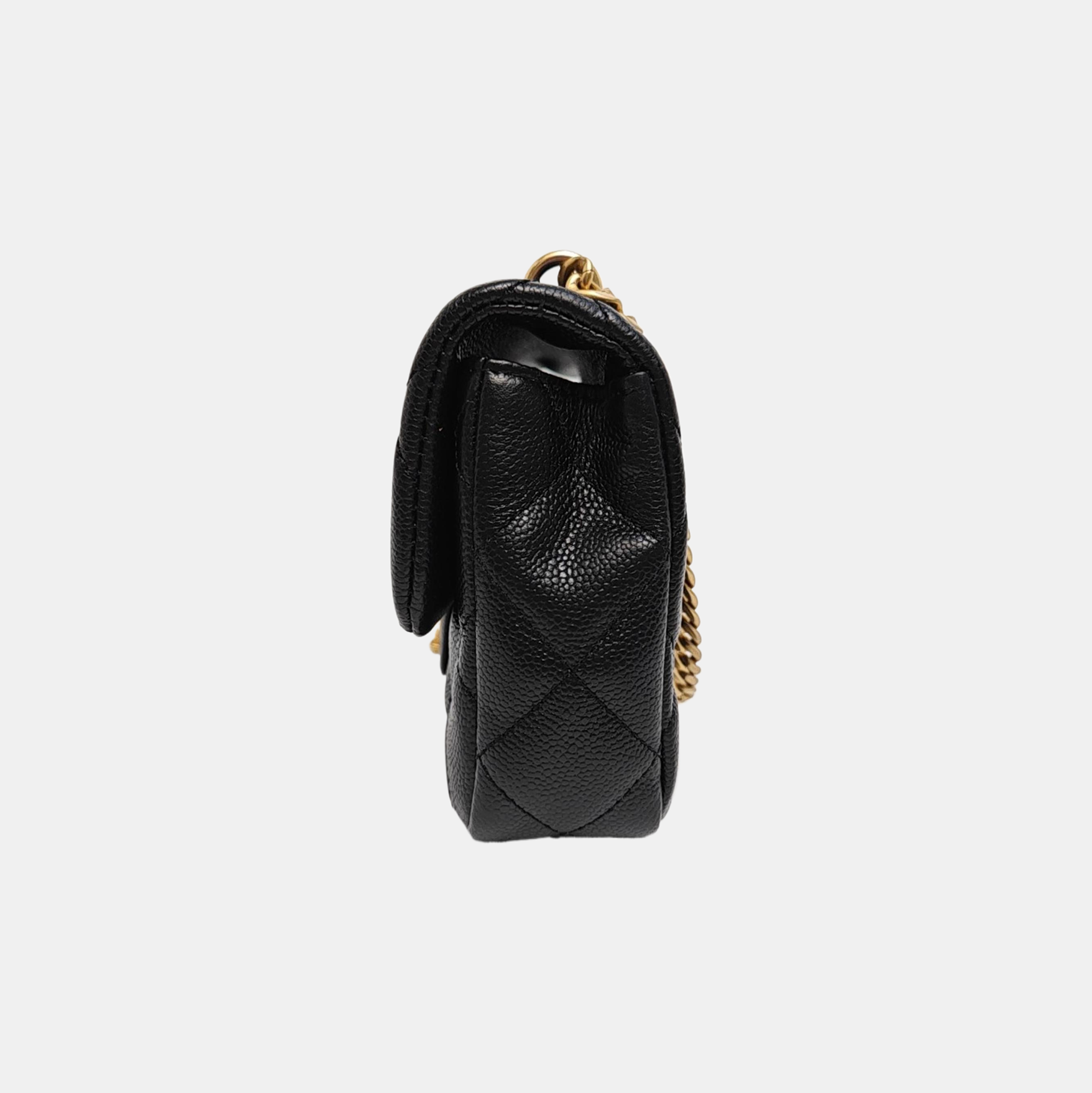 CLASSIC FLAP Mini Quilted Grained Calfskin Black