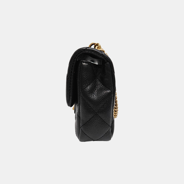 CLASSIC FLAP Mini Quilted Grained Calfskin Black