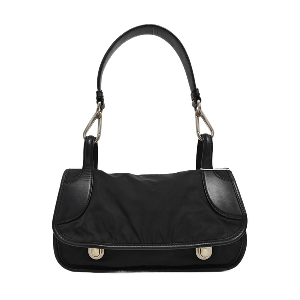 Nylon Top Handle Bag Black
