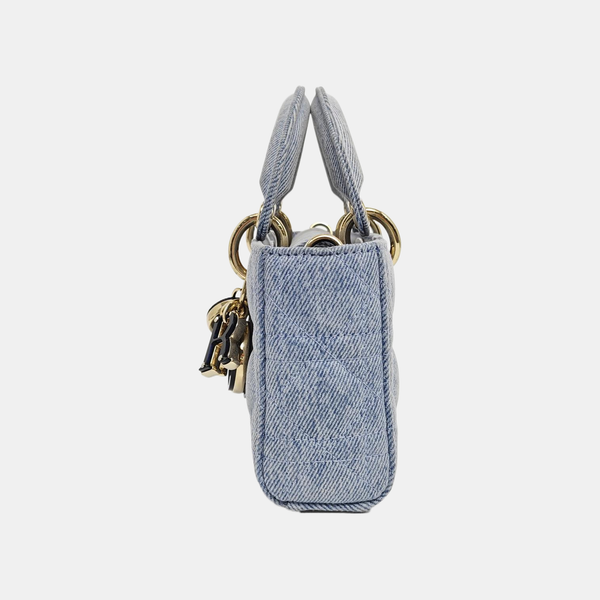 Lady D-Joy Small Cannage Denim Blue