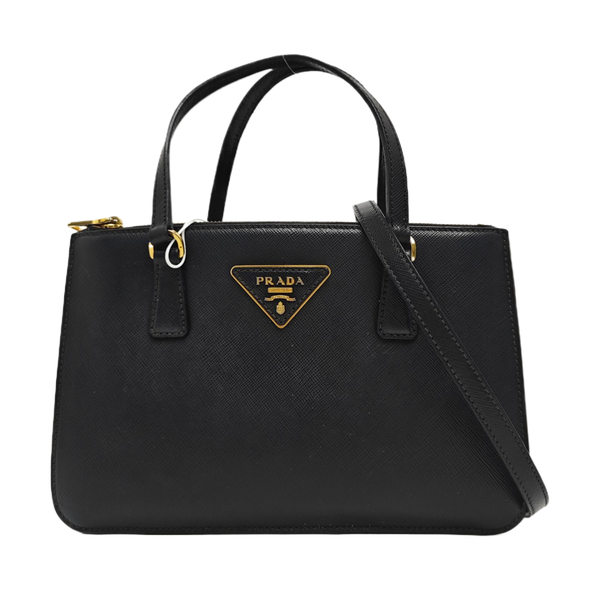 Galleria Small Saffiano Calfskin Black