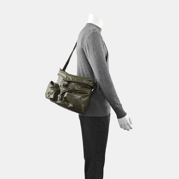 Leather Shoulder Bag Green