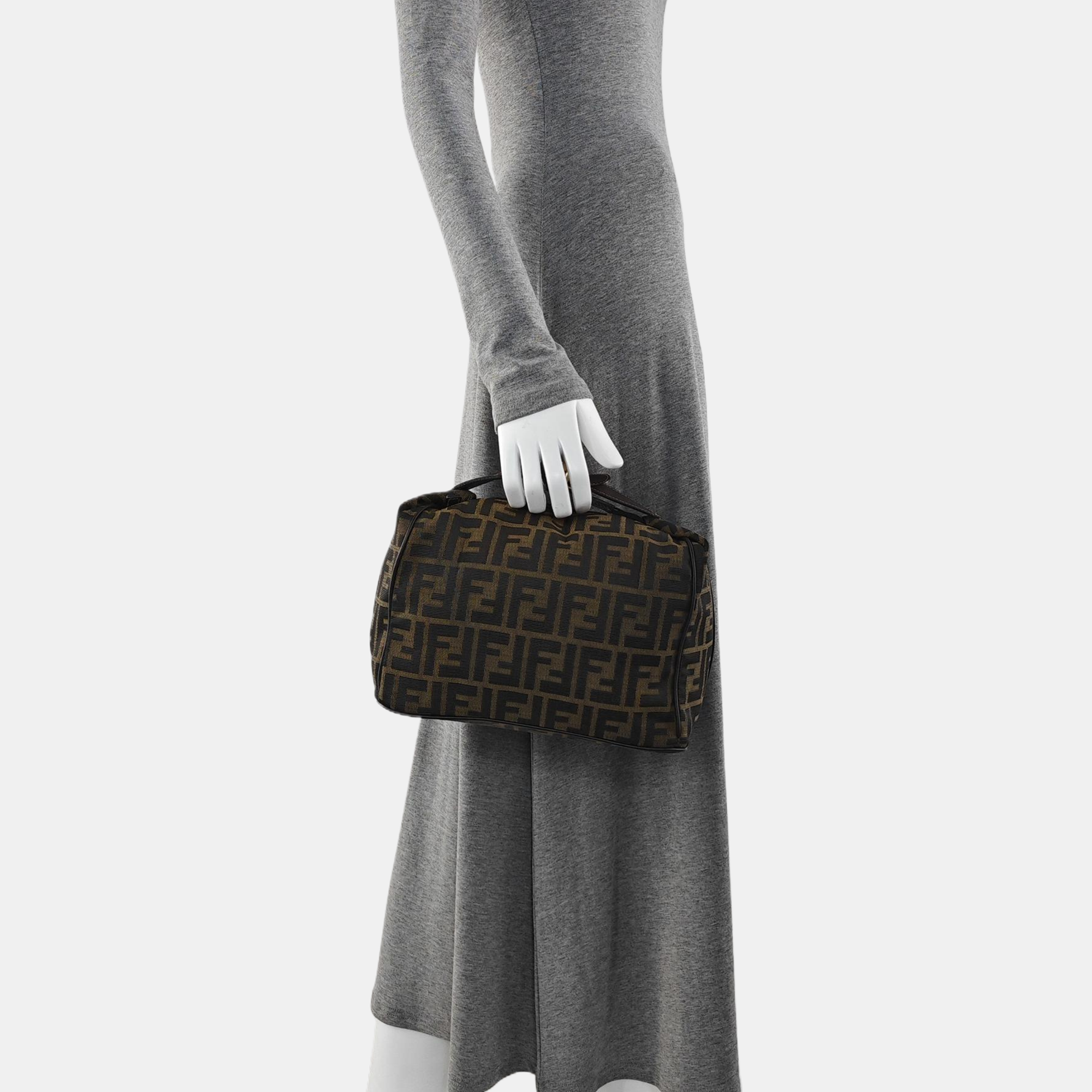 Canvas Top Handle Bag Brown