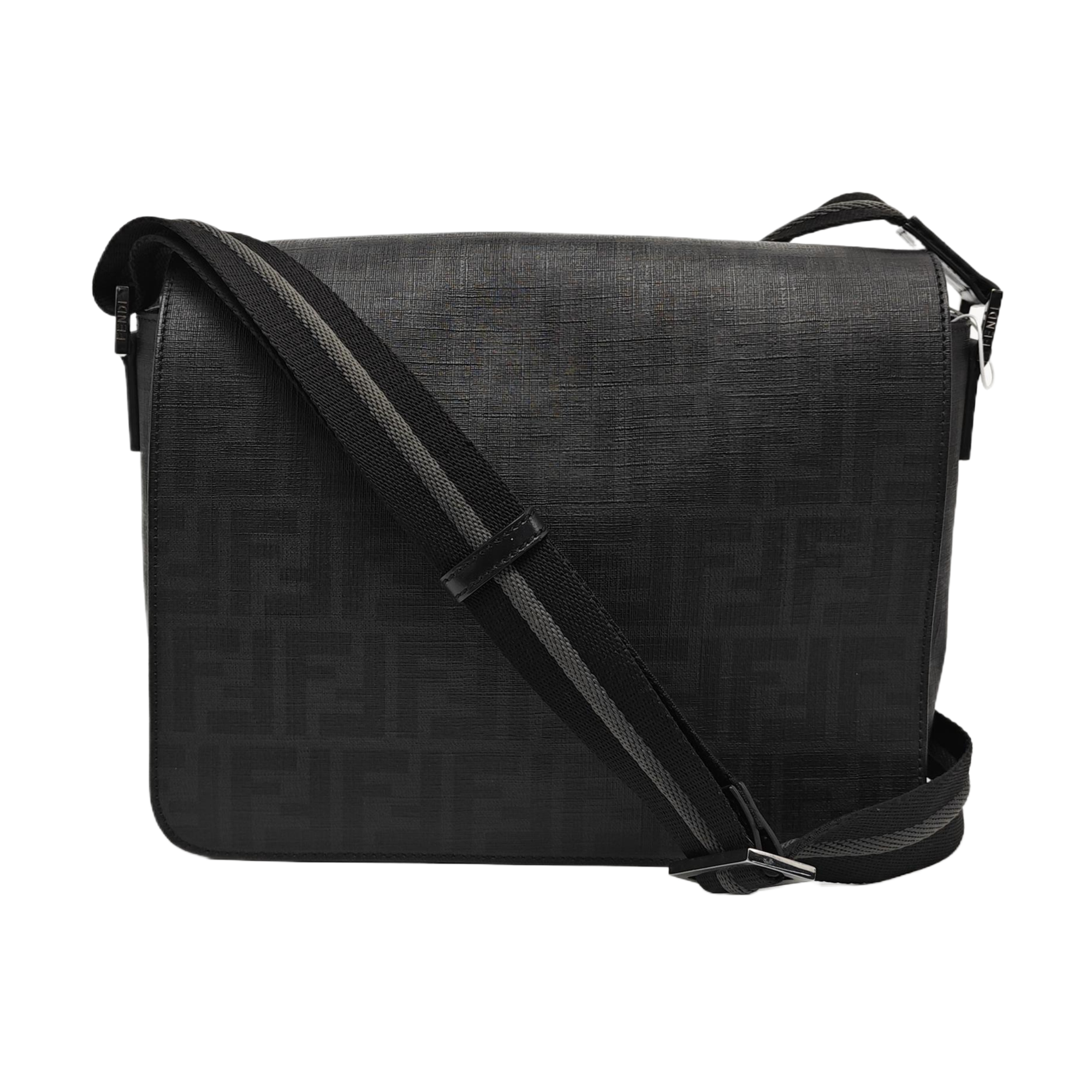 Coated Canvas Crossbody Bag Medium Black