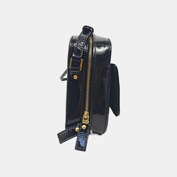 VICKY Quilted Patent Leather Black