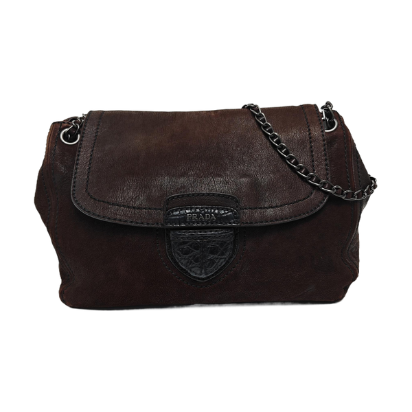 Calfskin Shoulder Bag Brown