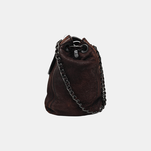 Calfskin Shoulder Bag Brown