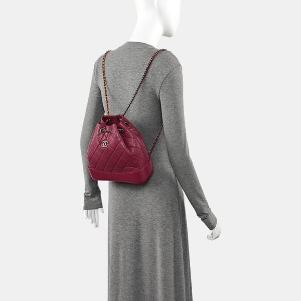 GABRIELLE Small Quilted Calfskin Red