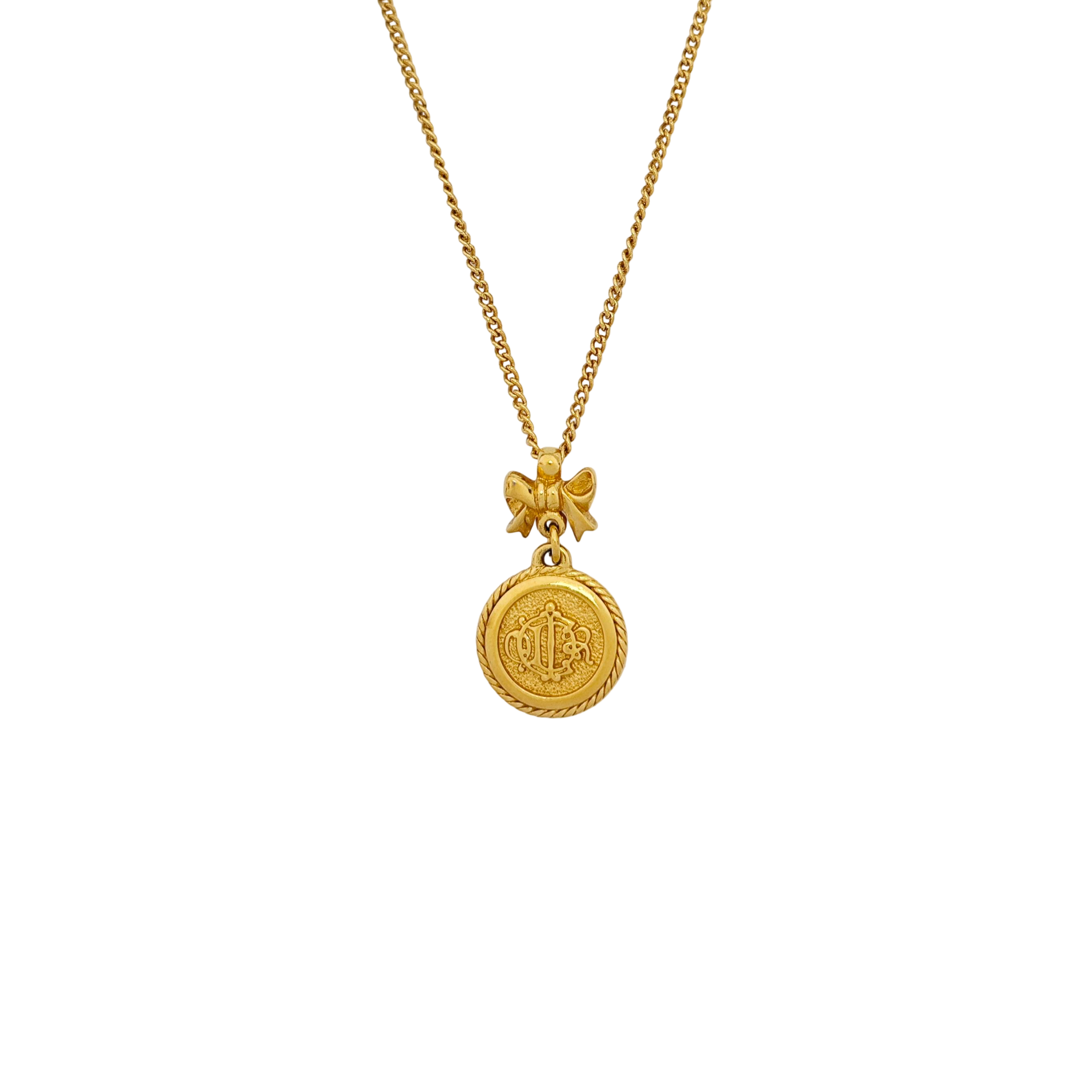 Authenticated pre-owned  Twist Round Gold-tone Metal Necklace - Necklace at Looply