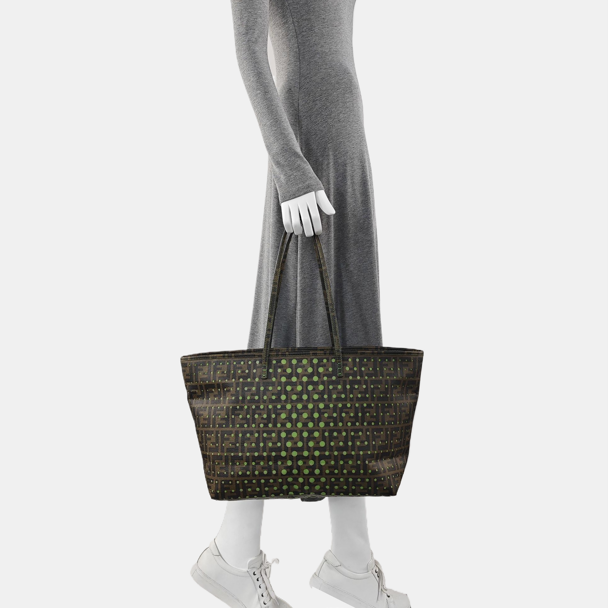 Coated Canvas Tote Bag Brown