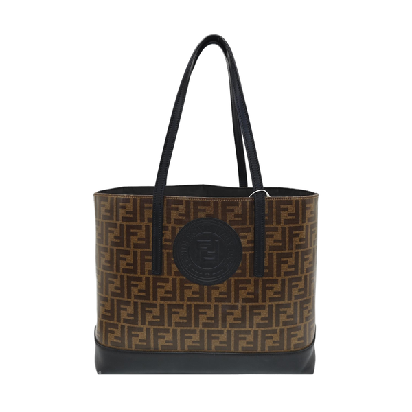 Coated Canvas Tote Bag Brown
