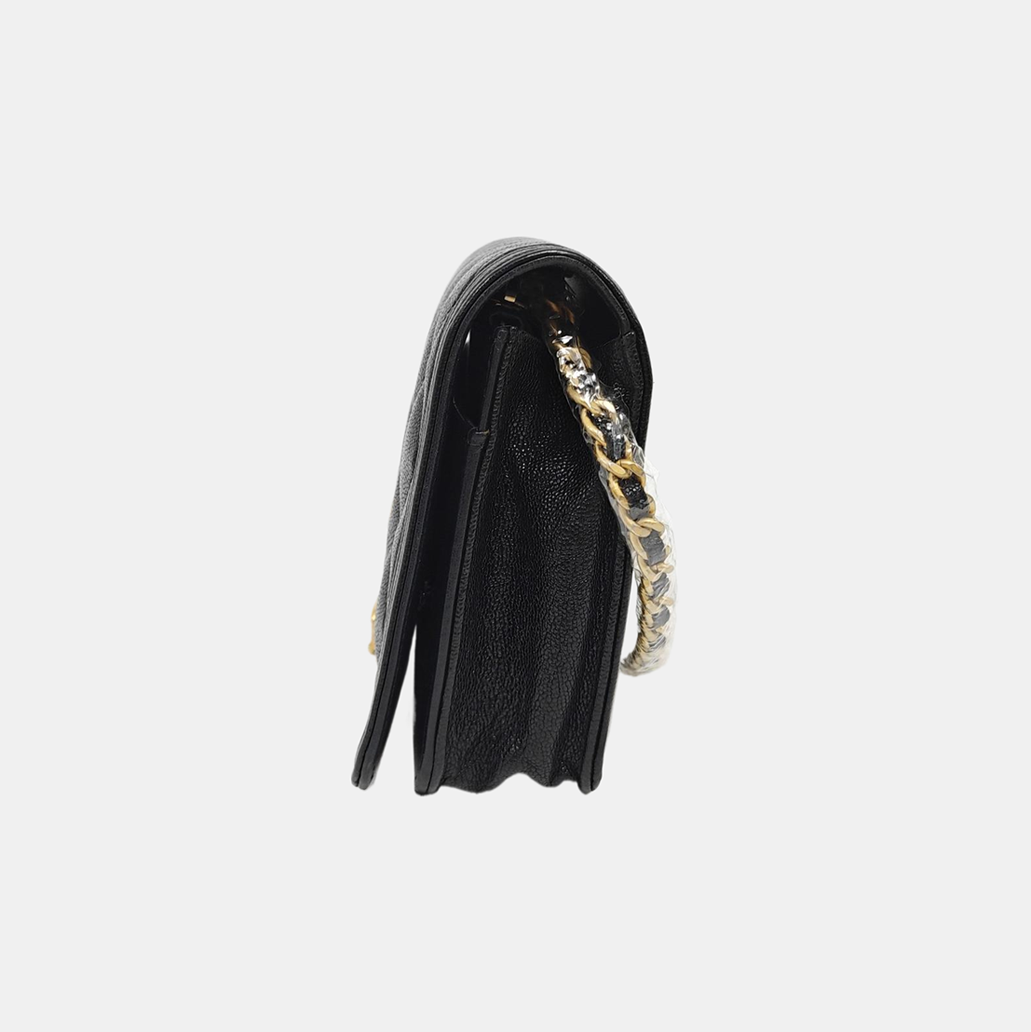 BOY CHANEL Mini Quilted Grained Calfskin Black