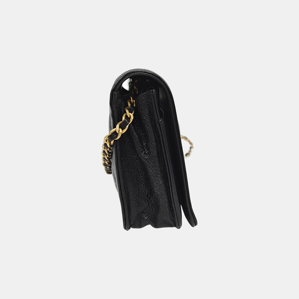 BOY CHANEL Mini Quilted Grained Calfskin Black