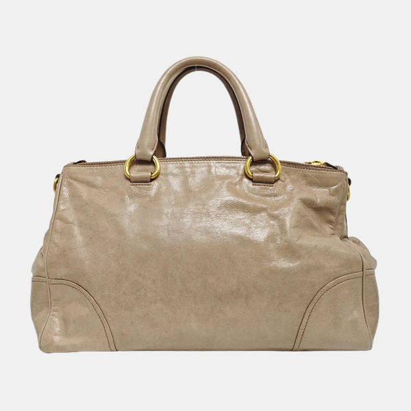 Calfskin Shoulder Bag Beige