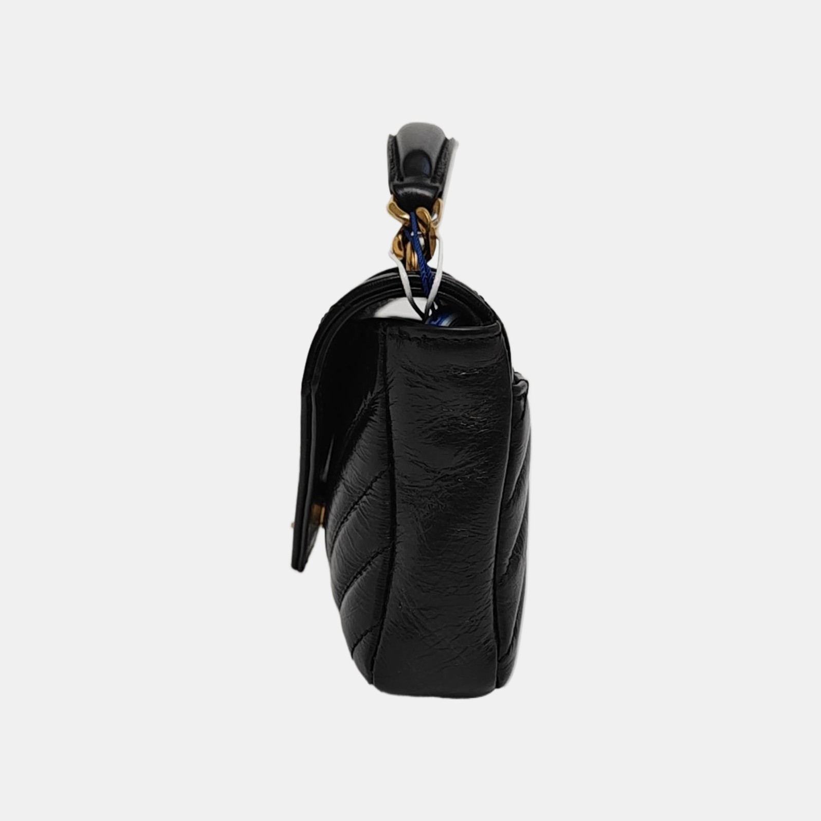 ENVELOPE Small Chevron Calfskin Black