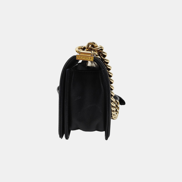 BOY CHANEL Small Quilted Calfskin Black