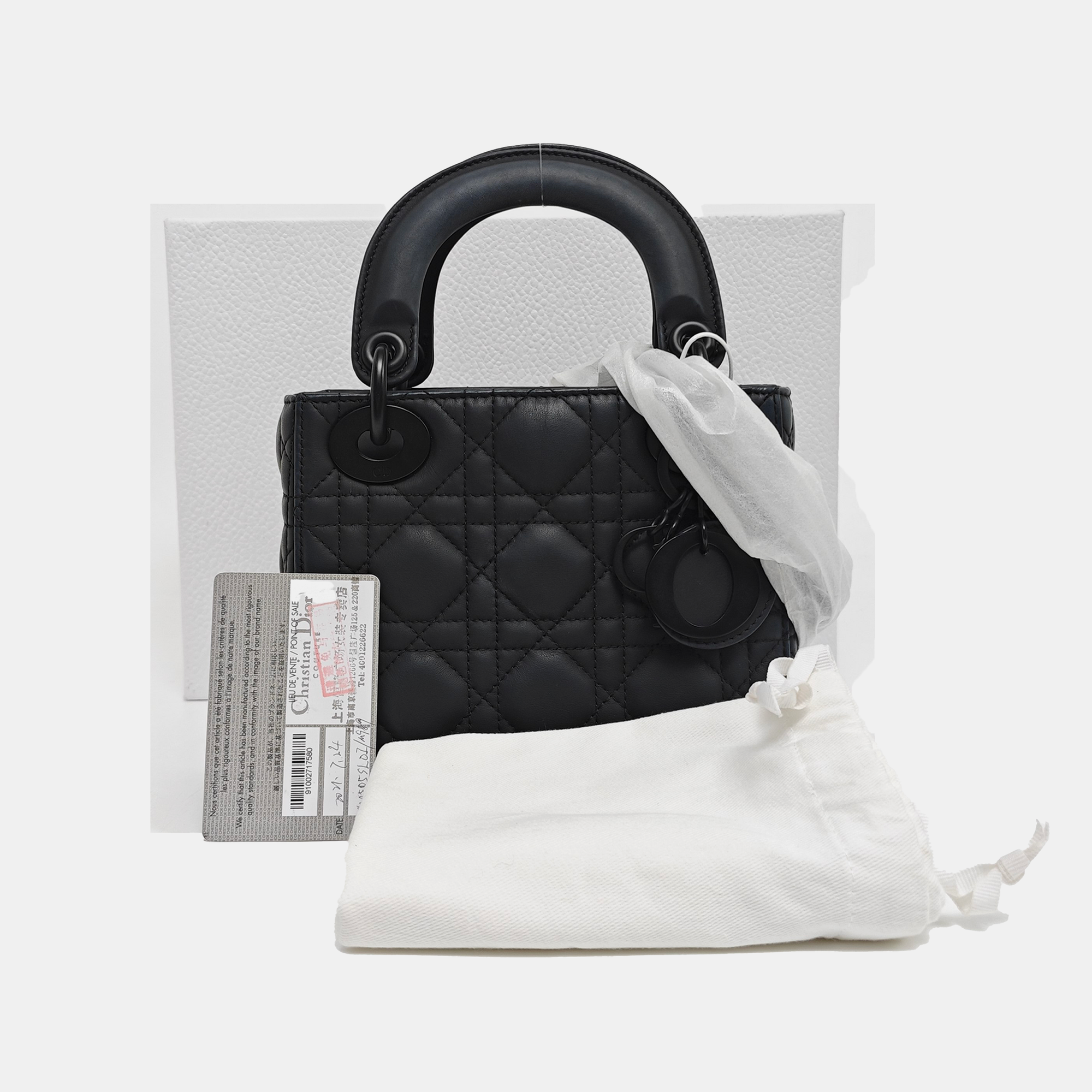 Lady Dior Mini Cannage Lambskin Black