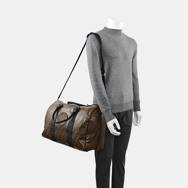 Coated Canvas Shoulder Bag Brown