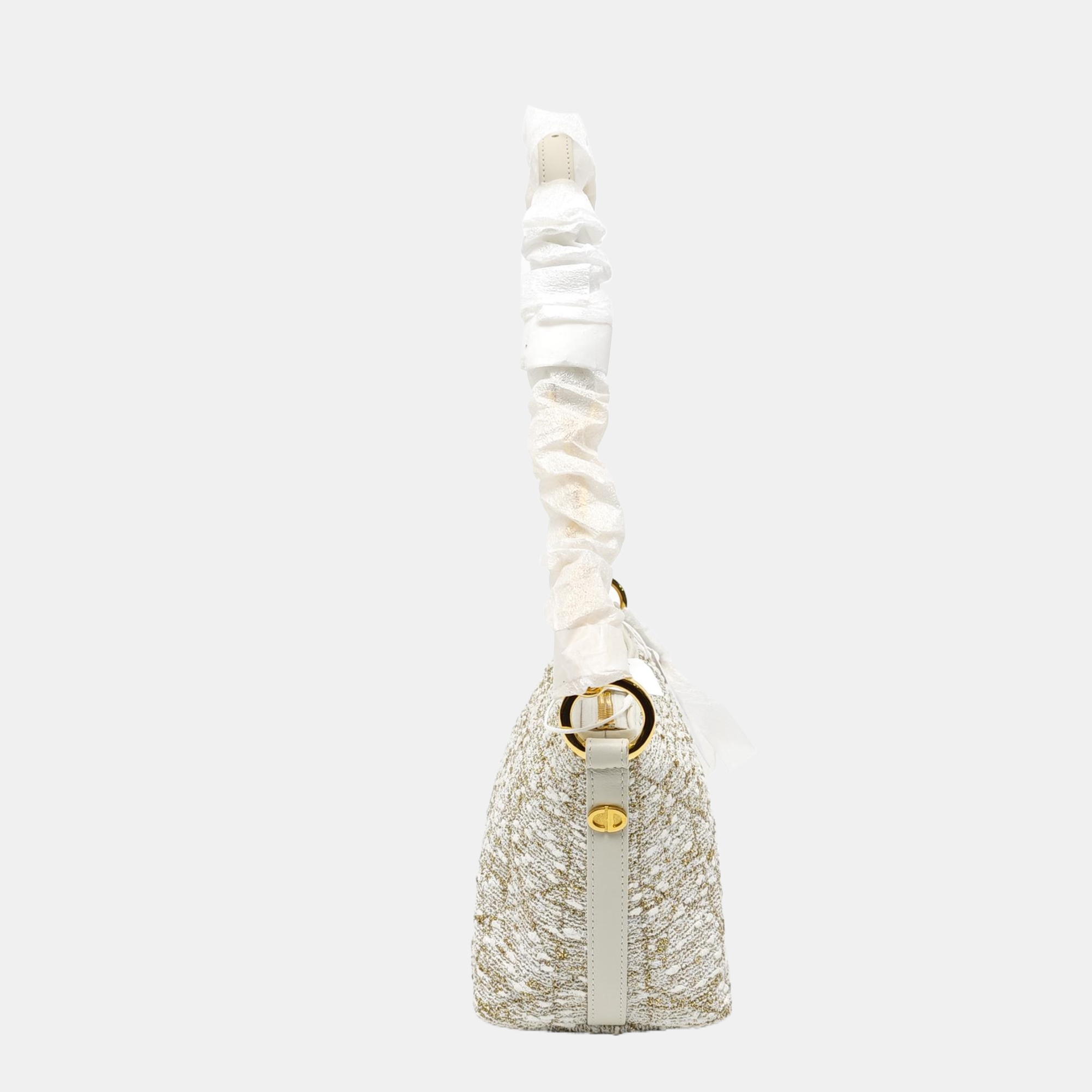 Diorstar Hobo Cannage Fabric White