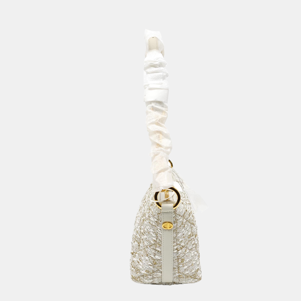 Diorstar Hobo Cannage Fabric White