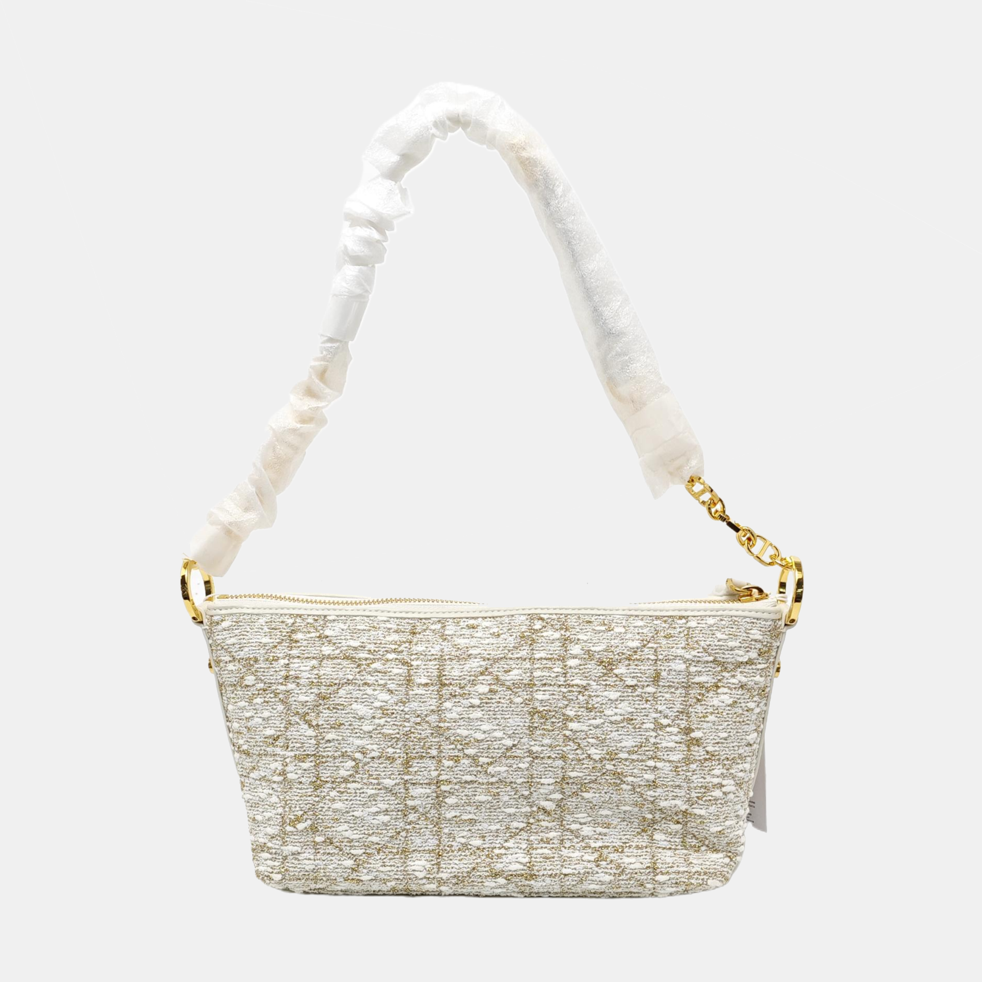 Diorstar Hobo Cannage Fabric White