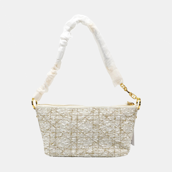 Diorstar Hobo Cannage Fabric White