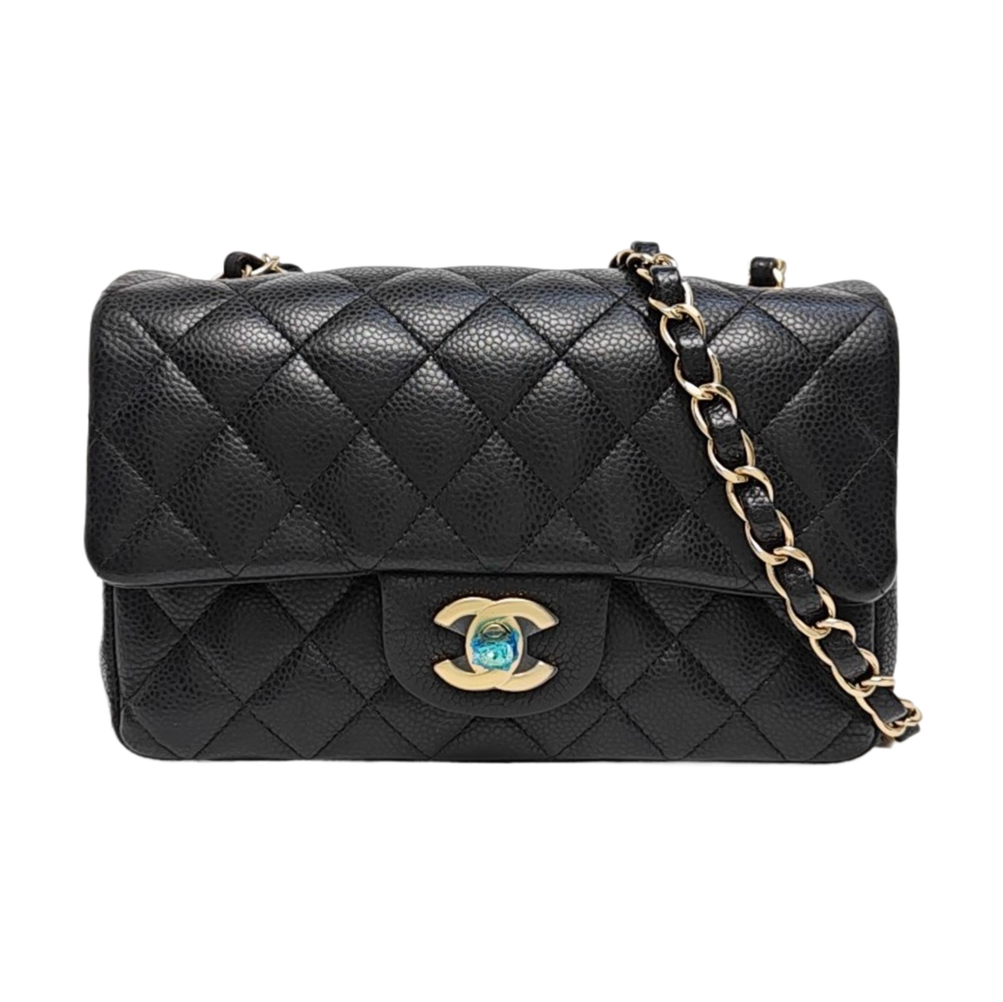 CLASSIC FLAP Mini Quilted Grained Calfskin Black
