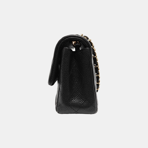 CLASSIC FLAP Mini Quilted Grained Calfskin Black