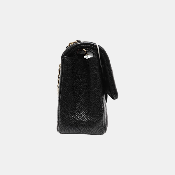 CLASSIC FLAP Mini Quilted Grained Calfskin Black