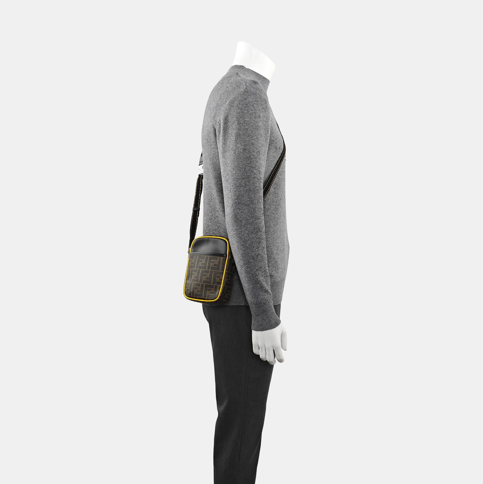 Coated Canvas Shoulder Bag Small Black