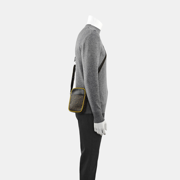 Coated Canvas Shoulder Bag Small Black